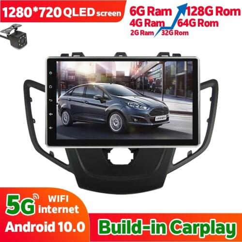 6GB Ram 128GB Rom 2 Din Car Multimedia Radio Bluetooth Player For Ford Fiesta 2014 Autoradio Android 10 Stereo GPS Navigation