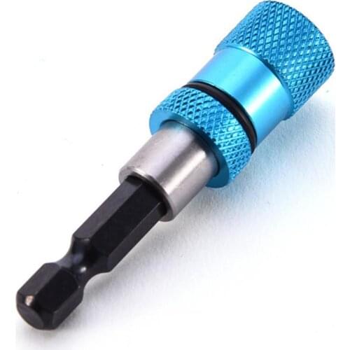 Hex Shank Quick Release Drill Nut Screw Magnetic Screwdriver Bit Holder Bit Holder Power Extension Woodworking Tools 1/4" Shank