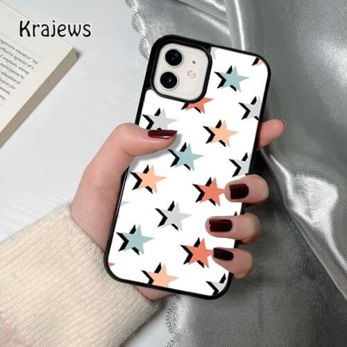 Krajews Pastel stars coque Phone Case for iPhone 12 mini 5 6S 7 8 PLUS X XS XR 11 PRO MAX SE 2020 Back Cover Funda Shell