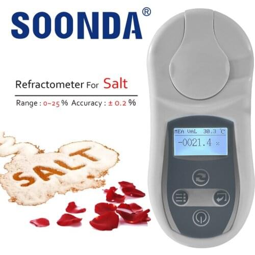 Digital 2 in 1 Auto Refractometer Salinity Salt Meter Measure Soup Liquid Water Aquarium Range 0-25% High Precision Instrument