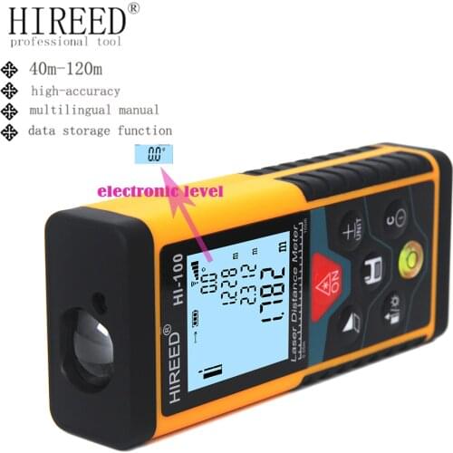 HIREED 40M 100M 80M electronic level Handheld Rangefinder Laser Distance Meter Digital Laser Range Finder Tape Measure Tester