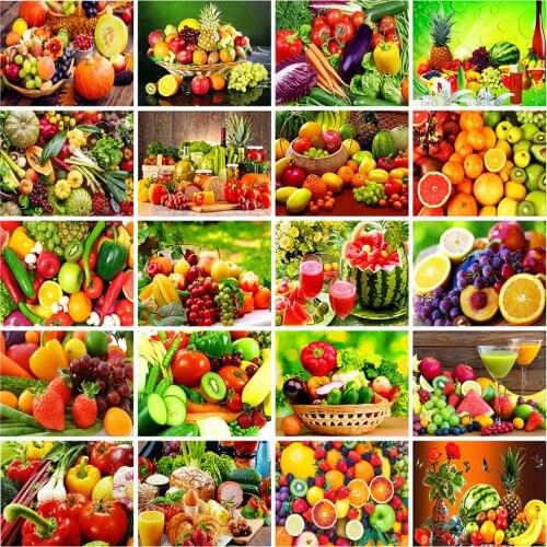 Evershine 5D Diamond Painting Fruit Cross Stitch Rhinestone Pictures Full Square Diamond Embroidery Kitchen Home Decoration