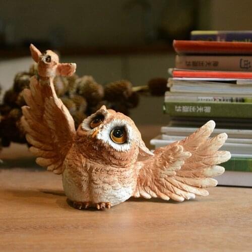 OWL ANIMAL FIGURINE MODERN CRAFTS HOME DECORATION ACCESSORIES MINIATURE GARDEN TABLETOP SHELVES ORNAMENT R549