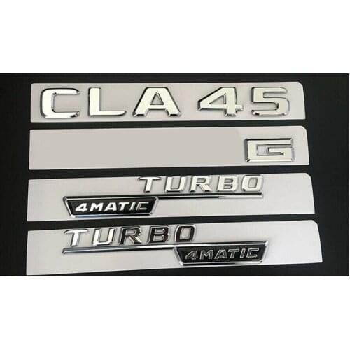 Chrome CLA45 FOR A M G TURBO 4MATIC Trunk Fender Badges Emblems