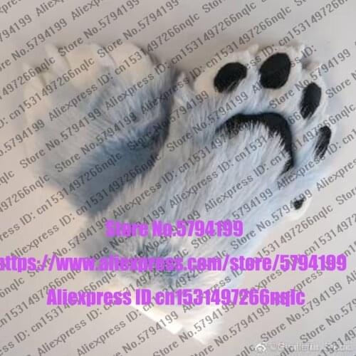 Customized Available REAL PHOTO fursuit GREY PAW Costume fox Party Carnival Gift