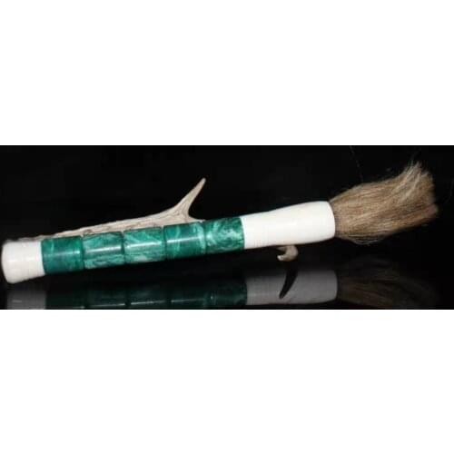 Collection Old Chinese Calligraphy Painting Inlaid Jades Large Brush/11