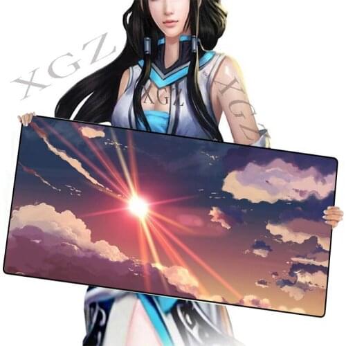 XGZ Landscape Large Size Gaming Mouse Pad Black Lock Edge Sunset Computer Desk Mat Rubber Non-slip 60x30/90x40