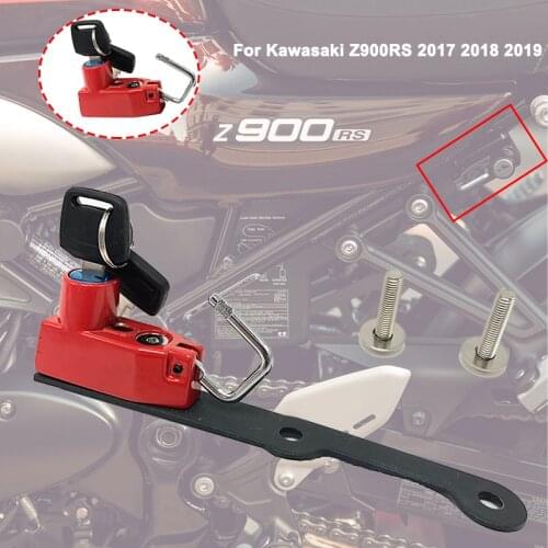 Motorcycle Helmet Lock Mount Hook Side Anti-theft Security Alloy with 2 Keys fits for KAWASAKI Z900RS Z 900 RS CAFE 2017-2019 18