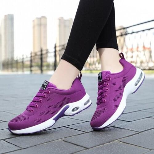 Womens Sports Shoes Fashion Air Sole Tennis Shoes Breathable Walking Sneakers Comfortable Casual Shoes Women Vulcanized Shoes