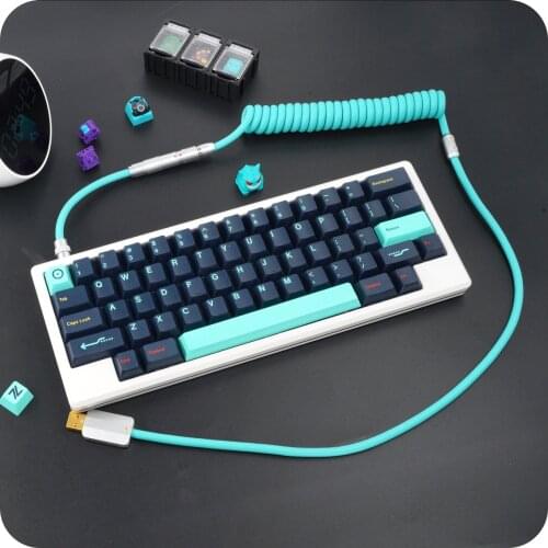 GeekCable Handmade Customized Mechanical Keyboard Data Cable Angry Meow Super Elastic Line Rubber Tiffany Type-C Mini-USB Micro