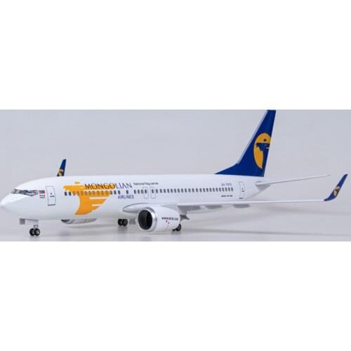 47CM Mongolia Air Airline B737 737 Aviation Aircraft Model W Plane Adult Gift Collection Display W Standable Airplane with Wheel