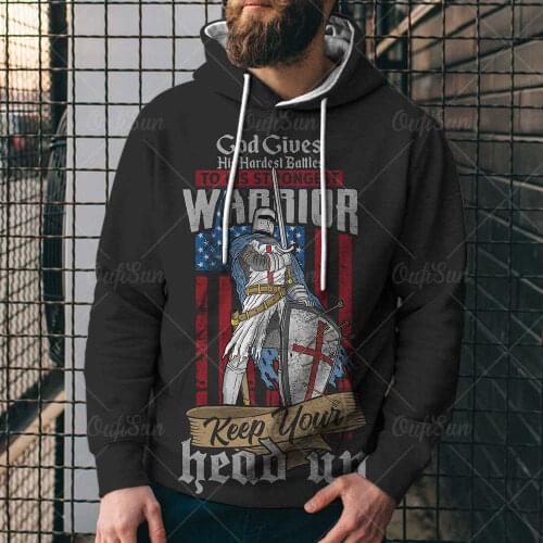 Dark Knight Pattern Mens 3D Printed Loose Hooded Sigital Printing Hoodie