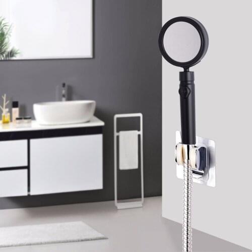 ABS Plastic Black/White 360 Swivel Detachable Self-Cleaning High Pressure Bathroom Handheld Shower Head With One Stop Button