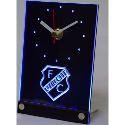 Tnc1007 FC Utrecht Football Club Eredivisie 3D LED Table Desk Clock