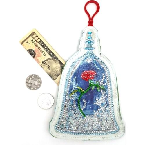 Originality Wallet DIY Special Shaped Diamond Painting Unique Luster Non-fading Cup Flower Pattern Coin Purse Decoration Newest