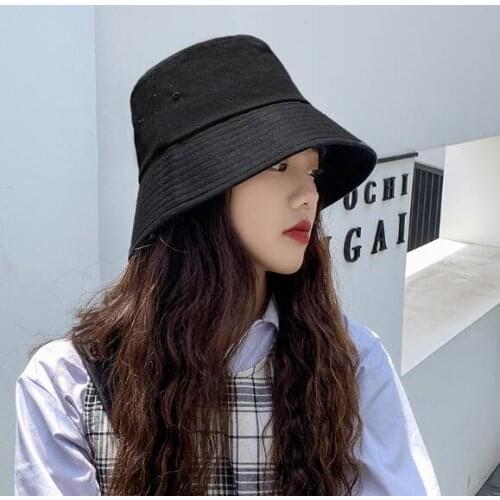 Summer Foldable Unisex Bucket Hat Solid Color Fisherman Hat Fashion Wild Sun Protection Cap Outdoors Hats Caps Korean Style Hats