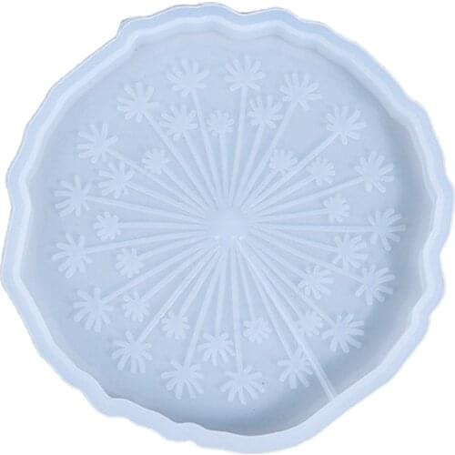 DIY Crafts Crystal Epoxy Resin Mold Tray Cup Mat Dandelion Coaste Silicone Mould