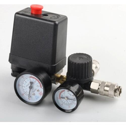 240V/380V Regulator Duty Air Compressor Pump Pressure Control Switch Air Pump Control Valve 7.25-125 PSI with Gauge