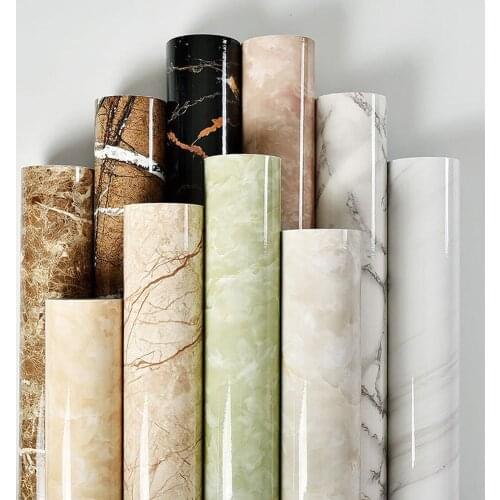 3m/5M Self adhesive Marble Vinyl Wallpaper Roll Furniture Decorative Film Waterproof Wall Stickers for Kitchen Backsplash Home