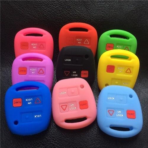 Silicone rubber Car Key Cover Case shell set For Toyota RAV4 Corolla Camry Avalon Prado Yaris Land Cruiser Remote Key cover
