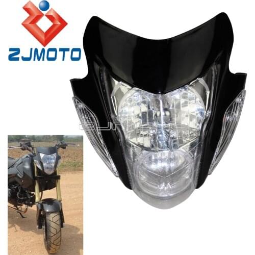 Universal Motorcycle Naked Bike Headlight Fairing For Honda Yamaha Suzuki Custom ZXR GSX GSF Supermoto Dirt Bike Headlamp Mask