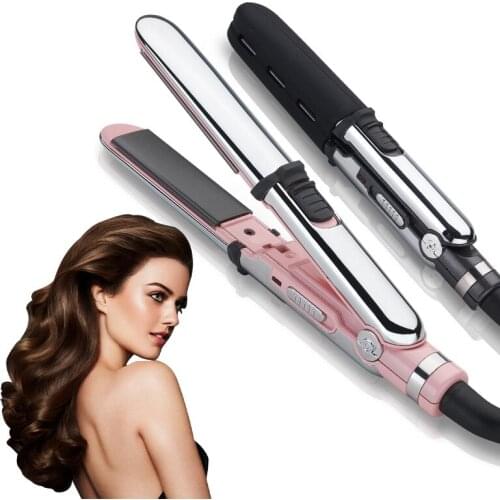 RESUXI Hair iron home use ceramic Professional Hair straighteners and curler 2 in 1 with protect cover Hair curler Flat iron
