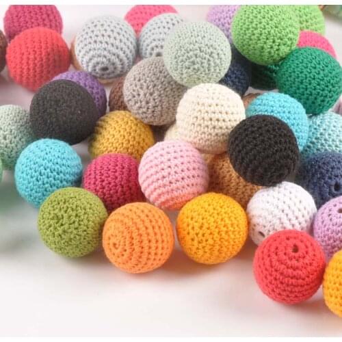 2pcs 30mm Mix color Crochet Beads Woolen Yarn For Choose Knitted By Cotton Thread for Jewellery Making MT2114