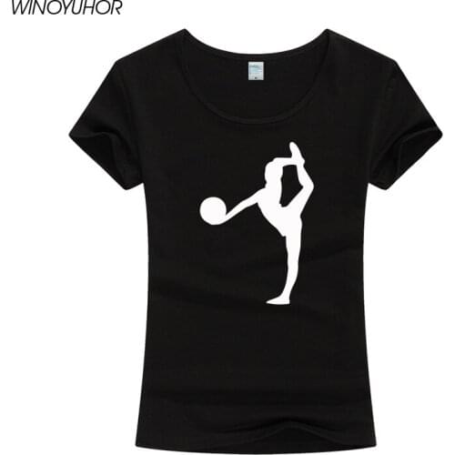 2020 New Fashion Girl Ball Rhythmic Gymnastic Design Short Sleeve T Shirt Women Harajuku Printed Tops Casual Female Tees