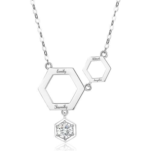 Szjinao Custom Silver Pendant Necklace For Women Real 925 Sterling Silver Pendant Name Slide Diamond Silver 925 Jewelry Bijoux