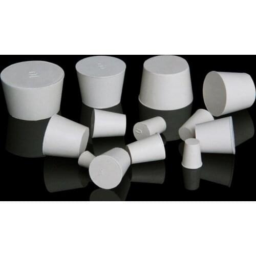 000#-14# White Solid Rubber Stopper Push-In Sealing Plug Laboratory Rubber Plug Pipe Tank Bottle Tapered Hole BungVarious Sizes