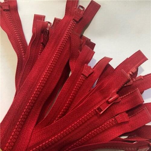 10Pcs/lot Red YKK Zipper Resin Single Open End 44cm 17.5 Inches for Childs Jacket Kids Coat Apparel Sewing Accessories