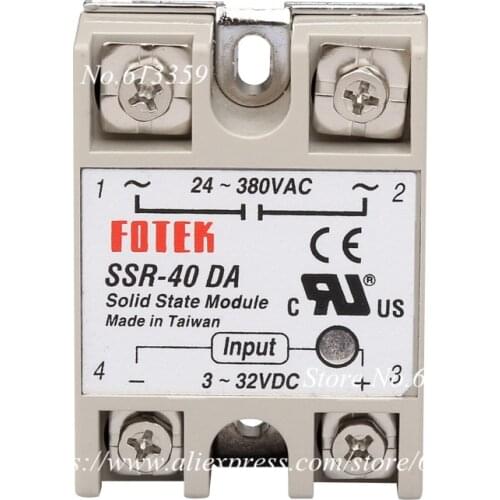 10 pcs SSR-40DA FOTEK Single-Phase Solid State Relay 40A DC control AC SSR40DA