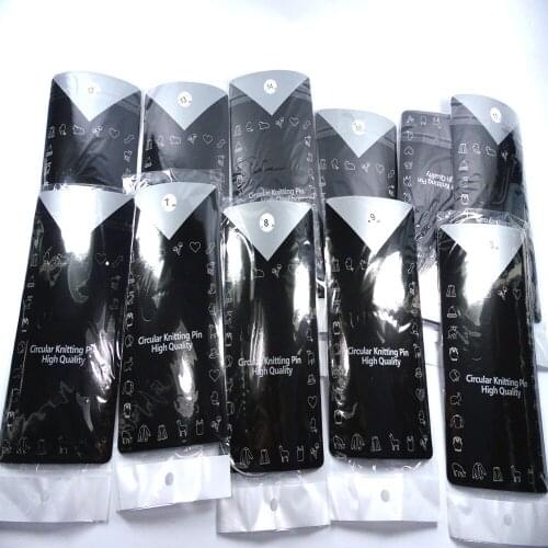 11pcs/set 15set/lot 80cm Durable Stainless Circular Needle Knitting Needlework Kits Ring Needle Kits 6#-16# DIY Knitted Tool