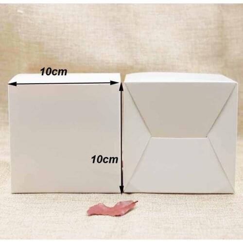 30PCS white paper box gift box gold/kraft/black wedding gift/candy favors display packing box 10*10cm size