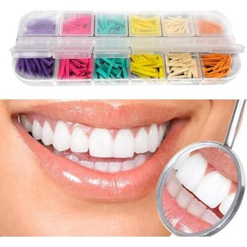 300pcs/Set Dental Disposable Restoration Interdental Composite Contoured Wood Wooden Wedges Dentistry Material