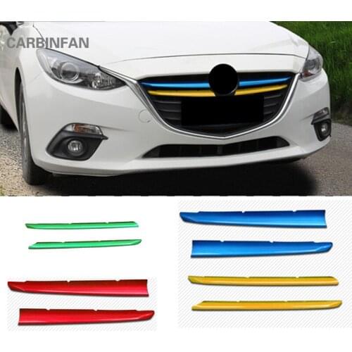 ABS Front Radiator Medium Mesh Grille Grill Cover Trim Sticker Decoration covers For Mazda 3 Axela 2014 2015 2016 Car Styling