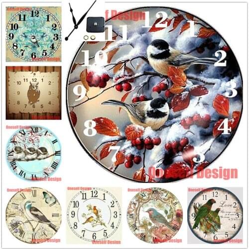 2020 top popular 5d diamond embroidery with clock brid 5d diamond mosaic sale rhinestone pictures decoration home wall sticker