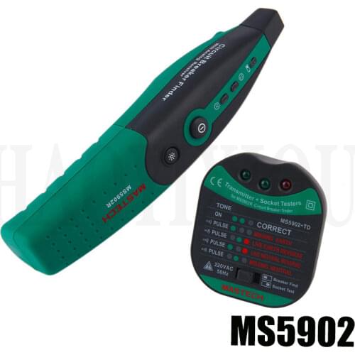 MASTECH MS5902 110V/220V American specification Automatic Circuit Breaker Finder Socket Tester W/ Analogue Receiver & Flashlight