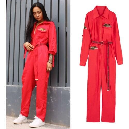 Bar Ds Performance Clothing Nightclub Female Singer Long-Sleeved Loose Jumpsuit Hip-Hop Jazz Dance Catwalk Clothing Tide DWY3671