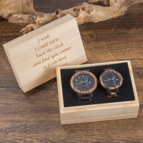 BOBO BIRD Wood Watch Men Women Quartz Week Date Timepiece Wood Band Lover Couple Watches For Anniversary Gifts Customized Logo