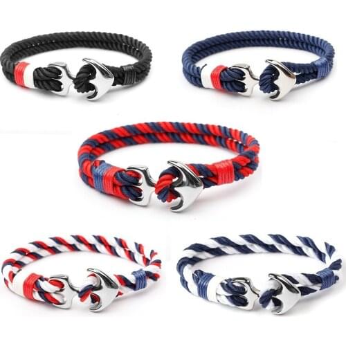 Stainless steel bracelet 2020 Titanium steel Anchor Nylon rope ornaments Decorative Accessories Bracelets