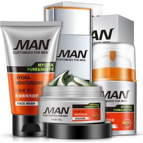 Brand Mans Skin Care Makeup Set,Fashion Men Cosmetics Kit,Anti-wrinkle Concealer Oil-control Toner,Moist Face Cream Cleanser