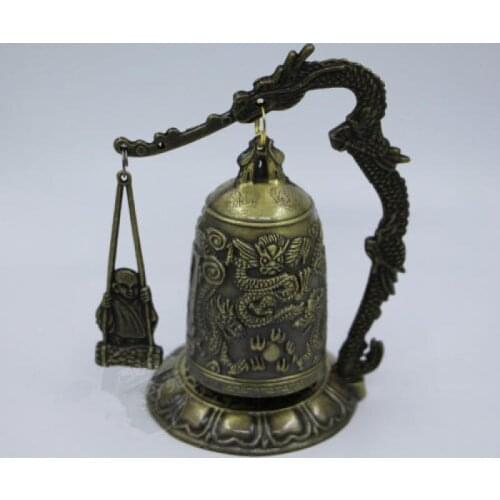 Bronze instrument chimes monk greeting Cabinet and chic