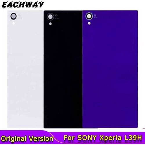 For 5.0" SONY Xperia Z1 L39h Back Battery Cover C6902 Rear Glass Door Housing Panel Replacement For SONY Z1 Battery Cover C6903