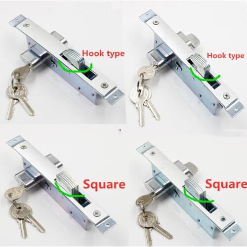 Framed glass door lock, aluminum alloy door lock, sliding door hook lock, floor lock keys for furniture hardware