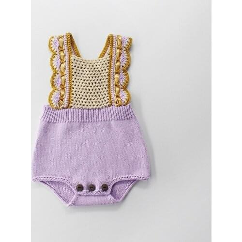 Ins Hot Sale Sweet Baby Girls Knit Romper