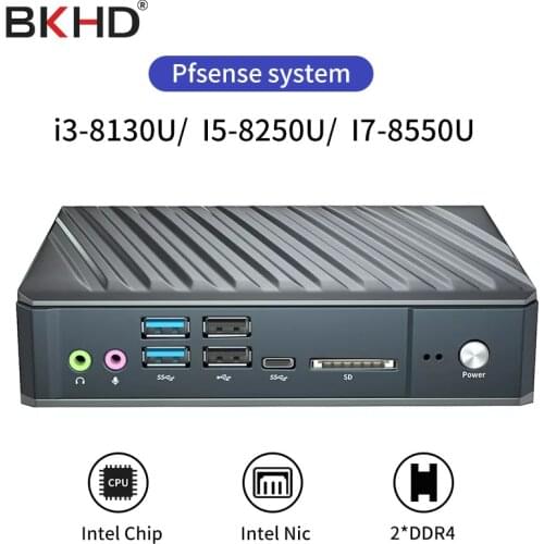 Intel Core i3-8130U/ I5-8250U/Core I7-8550U (8GB/128GB/2LAN/6USB) mini pc industrial computer
