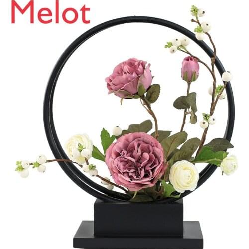 Chinese Creative Wrought Iron Fake Flower Artificial Flower Decoration Home Living Room TV Cabinet Decorations Decoration