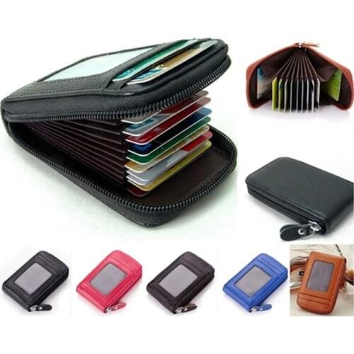 Travel Journey Bank Card Organizer Wallet Passport ID Card Holder Ticket Credit Card Bag Case Zipper Organ Card Holder Clutch