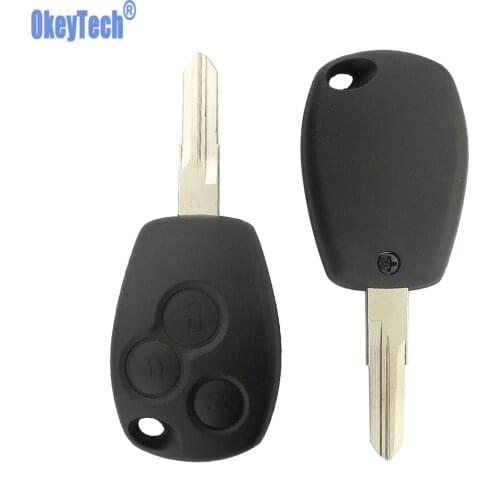 OkeyTech Remote Car Key Shell For Renault Duster Clio DACIA 3 Twingo Logan Sandero Modus For Nissan 3 Buttons with VAC102 Blade